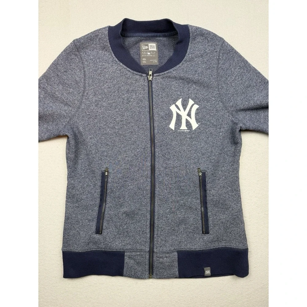 New York Yankees New Era Baseball Full-Zip Jacket Womens Blue MLB Sports Large